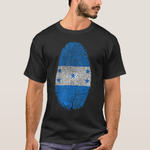 ホンジュラス国旗の指紋私のDnaのHondのために Tシャツ