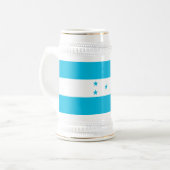 ホンジュラス国旗を掲げたマグカップ ビールジョッキ (正面左)