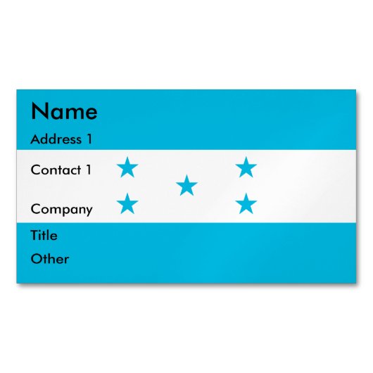 ホンジュラス国旗を掲げた名刺マグネット マグネット名刺 (正面)