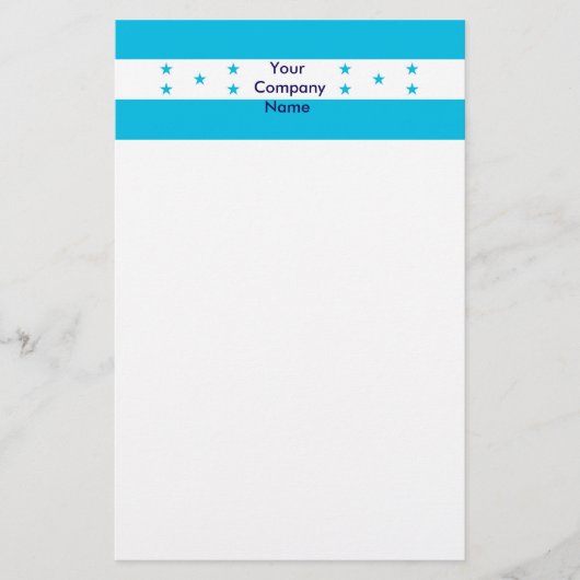 ホンジュラス国旗を掲げた文房具 便箋 (正面)