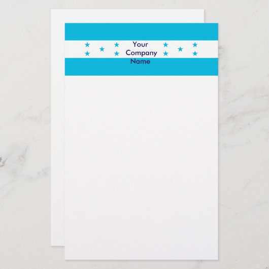 ホンジュラス国旗を掲げた文房具 便箋 (正面/裏面)