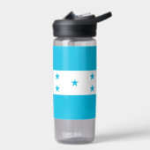 ホンジュラス国旗を掲げた水瓶 ウォーターボトル (左面)