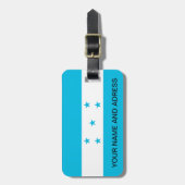 ホンジュラス国旗を掲げた荷札 ラゲッジタグ (正面縦)