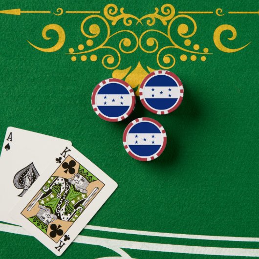 ホンジュラス国旗 ポーカーチップ (ポーカーテーブル (スタック))