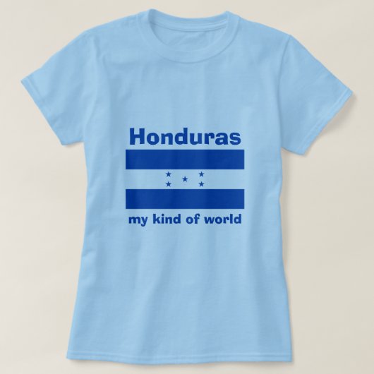 ホンジュラス国旗+地図+テキストTシャツ Tシャツ (デザイン正面)