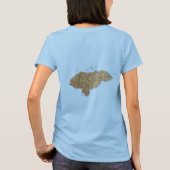 ホンジュラス国旗+地図+テキストTシャツ Tシャツ (裏面)