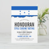 ホンジュラス料理 | パーティーフラグ白招待状 招待状 (スタンド正面)