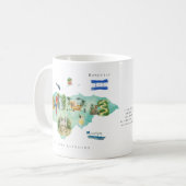 ホンジュラス水彩画地図 | モノグラム コーヒーマグカップ (正面左)