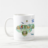 ホンジュラス水彩画地図 | モノグラム コーヒーマグカップ (左)