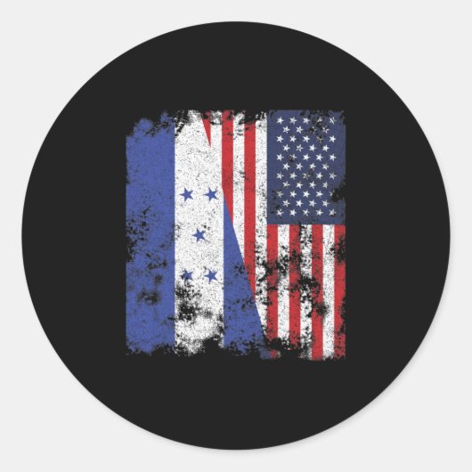 ホンジュラス米国国旗 – ハーフアメリカン ラウンドシール (正面)