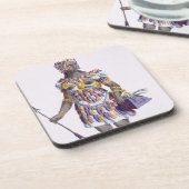 ホンジュラス1780年からの女性(着色された版木、銅版、版画) コースター (左側)