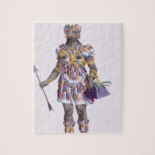 ホンジュラス1780年からの女性(着色された版木、銅版、版画) ジグソーパズル (縦)