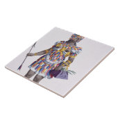 ホンジュラス1780年からの女性(着色された版木、銅版、版画) タイル (側面)