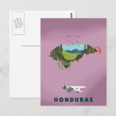 ホンジュラス イラスト地図 旅行ポスター ポストカード (正面/裏面)