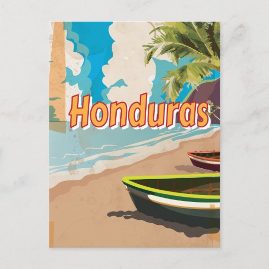 ホンジュラス ビンテージ 旅行ポスター ポストカード (正面)