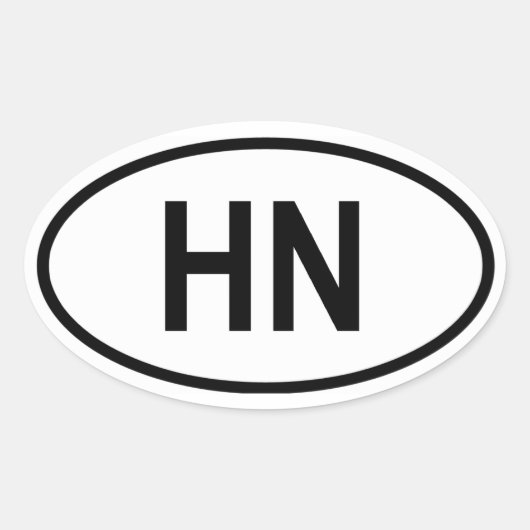 ホンジュラス「HN」 楕円形シール (正面)