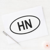 ホンジュラス「HN」 楕円形シール (封筒)