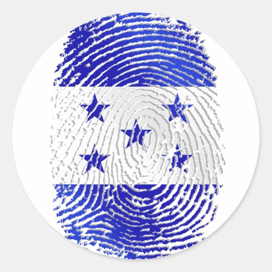 ホンジュラスDNA指紋100%ホンジュラス国旗 ラウンドシール (正面)