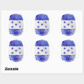 ホンジュラスDNA指紋100%ホンジュラス国旗 ラウンドシール (シート)