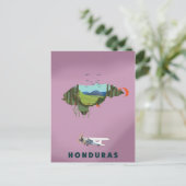 ホンジュラ図解入りの、写真付きのスの地図の旅行ポスター ポストカード (スタンド正面)