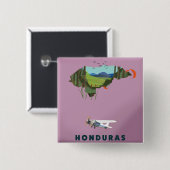ホンジュラ図解入りの、写真付きのスの地図の旅行ポスター 缶バッジ (正面&裏面)