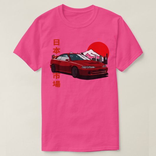 ホンダインテグラDC2日本のレトロスタイル Tシャツ (デザイン正面)