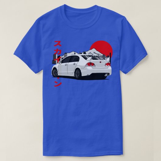 ホンダシビックFDタイプR JDMスタイル Tシャツ (デザイン正面)