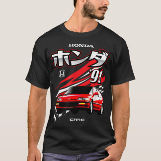 ホンダ ビンテージ '91 Ef シビック レーシング ハッチ Tシャツ