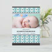 ホンッ!青いトラックの赤ちゃん男の子の誕生発表 案内状 (スタンド正面)