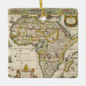 ホンディウスとヤンソンによるアフリカの古地図 セラミックオーナメント (正面)