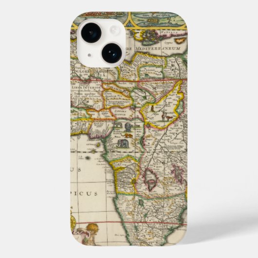 ホンディウスとヤンソンによるアフリカの古地図 Case-Mate iPhoneケース (裏面)
