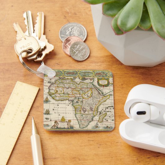 ホンディウスとヤンソンのアフリカ古地図 キーホルダー (デスク)