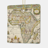 ホンディウスとヤンソンの古地図アフリカ図 セラミックオーナメント (左)