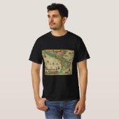 ホンディウスによるアメリカ大陸の古風な古地図 Tシャツ (正面フル)