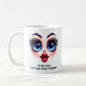 ホントにあったの？ 目がおもしろい顔 Funny Face コーヒーマグカップ (左)