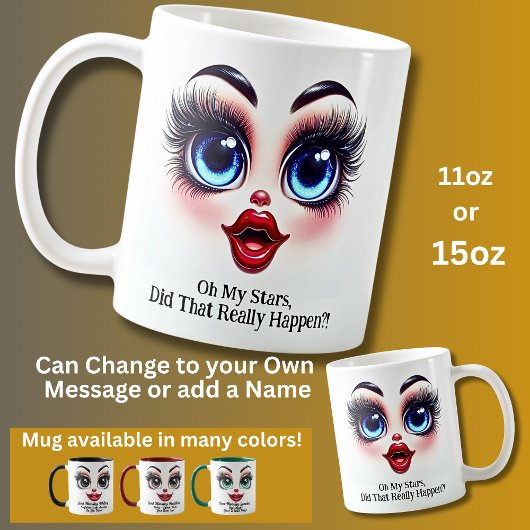 ホントにあったの？ 目がおもしろい顔 Funny Face コーヒーマグカップ