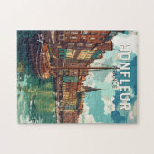 ホンフルールフランストラベルアートヴィンテージ ジグソーパズル (横)