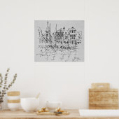 ホンフルール港のボート |ノルマンディ(フランス) ポスター (キッチン)