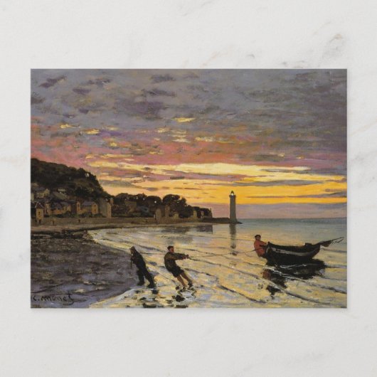 ホンフルール、ボートを引っ張る ポストカード (正面)