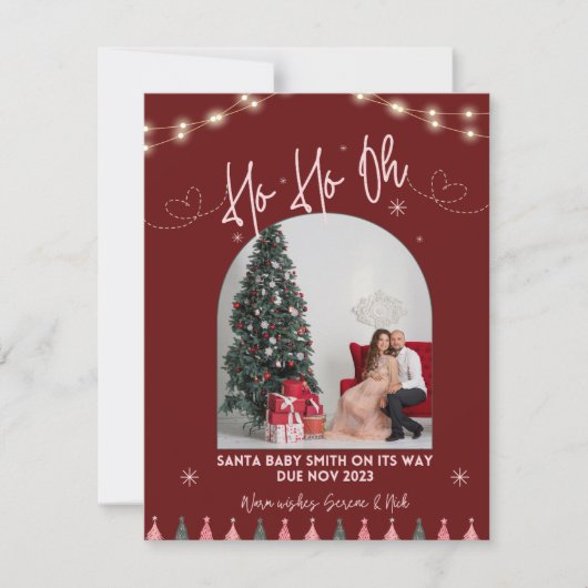 ホーああベビークリスマス妊娠の発表 シーズンカード (正面)