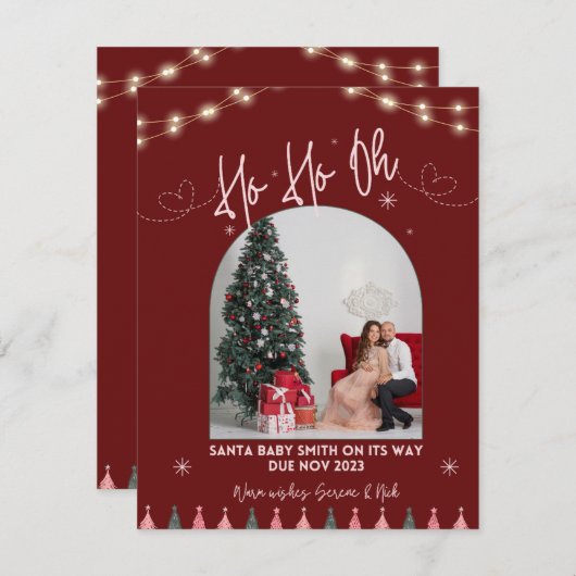 ホーああベビークリスマス妊娠の発表 シーズンカード (正面/裏面)
