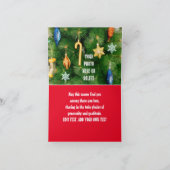 ホーおもしろいルにパーソナライズされたクリスマスの帽子の写真 招待状 (内部)