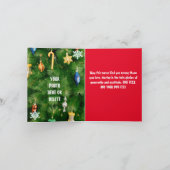 ホーおもしろいルにパーソナライズされたクリスマス帽子の顔 招待状 (内部)