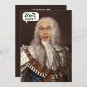 ホーおもしろいルカスタムフォトにキングヘッド 招待状 (正面/裏面)