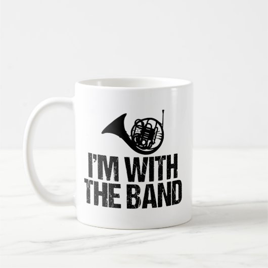 ホーおもしろいンフランスの私はバンドと一緒だ コーヒーマグカップ (左)