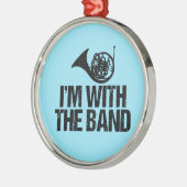 ホーおもしろいンフランスの私はバンドと一緒だ メタルオーナメント (左)