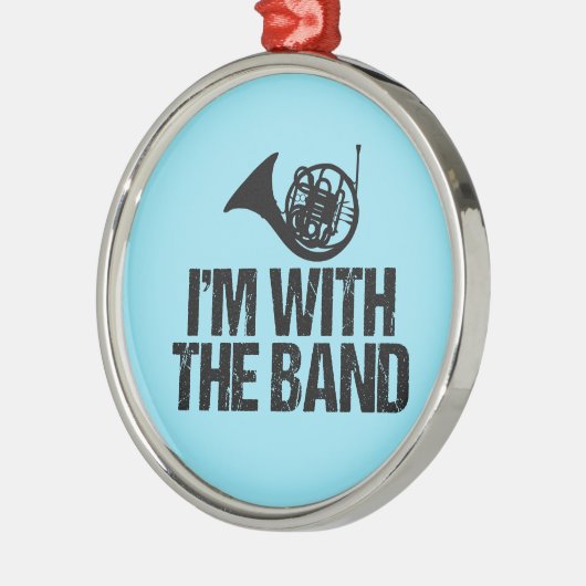 ホーおもしろいンフランスの私はバンドと一緒だ メタルオーナメント (左)