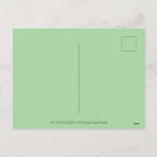 ホーお洒落ツN'ハートキュピッドフクロウバレンタイン シーズンポストカード (裏面)