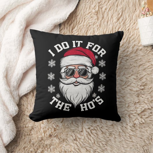 ホーのためにやってるんだゾ Funny Santa Ugly Christmas  クッション (ブランケット)