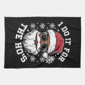 ホーのためにやるよ クリスマス アフリカ系サンタクロース キッチンタオル (横)